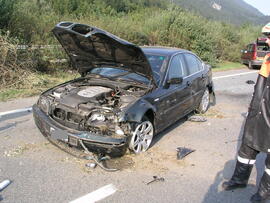 PKW Unfall A12, KM 84,5, 2 Auto zusammengestoßen