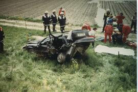 PKW Unfall, A12, KM 86,5, Auto über Böschung, Aufräumarbeiten, Brandschutz