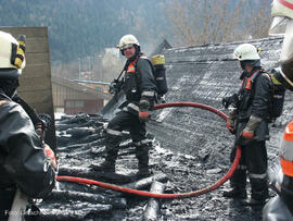 Brand im Dachbereich der Firma Spar, Bahnhofstraße