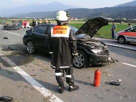 PKW Unfall A12, KM 84,5, 2 Auto zusammengestoßen