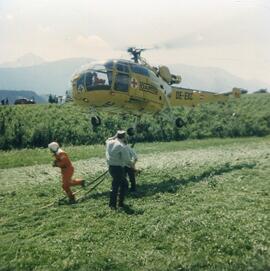 Waldbrand oberhalb der Martinswand, Hubschraubereinsatz