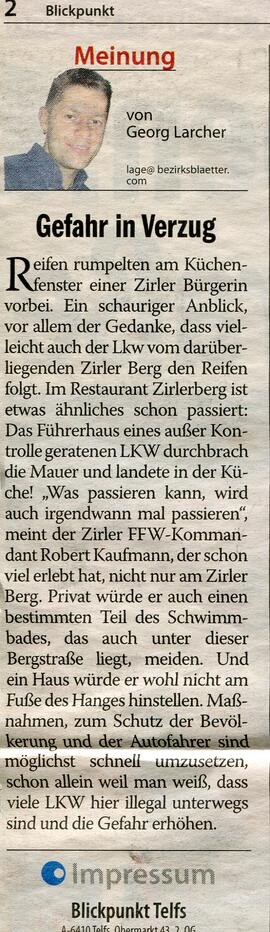 Zeitungsartikel Blickpunkt v. 22.3.2006