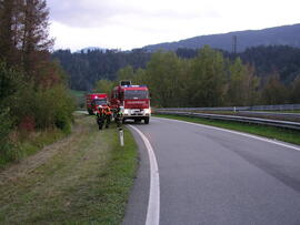 Ölspur auf A12, KM 90,3, Ausfahrt Zirl West