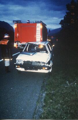 PKW Unfall A12, KM 82,5, Auto überschlagen