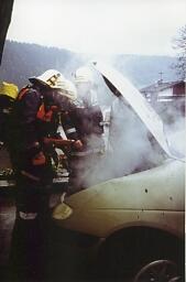 PKW Brand bei der Gärtnerei Holer - 19.4.2000