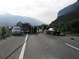 PKW Unfall A12, KM 84,5, 2 Auto zusammengestoßen