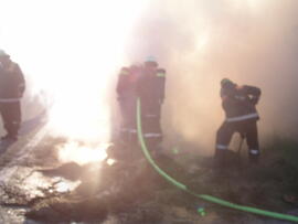 Brand eines mit Stroh beladenen PKW Anhänger, A12, KM 91,8