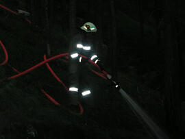 Waldbrand im Bereich Kaiserstand durch Blitzschlag