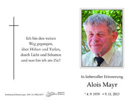 Sterbebild Mayr Alois