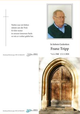 Sterbebild Tripp Franz
