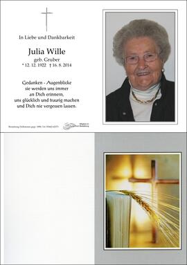 Sterbebild Wille Julia