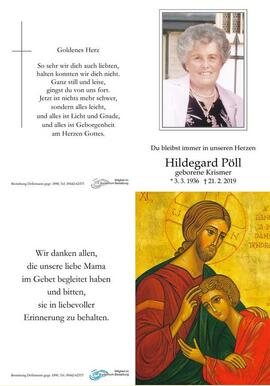 Sterbebild Pöll Hildegard