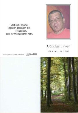 Sterbebild Linser Günther