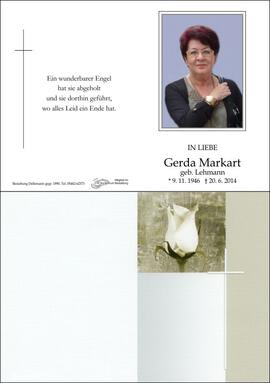 Sterbebild Markart Gerda