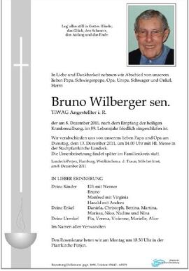 Sterbebild Wilberger Bruno sen.