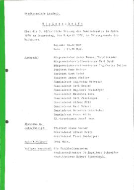 Gemeinderatsprotokoll 3/76