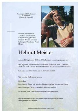 Sterbebild Meister Helmut