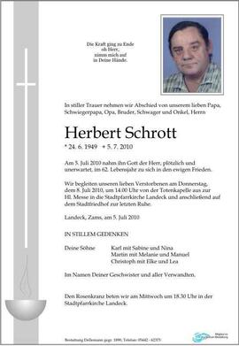 Sterbebild Schrott Herbert