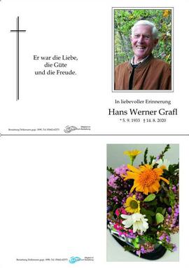 Sterbebild Grafl Hans Werner