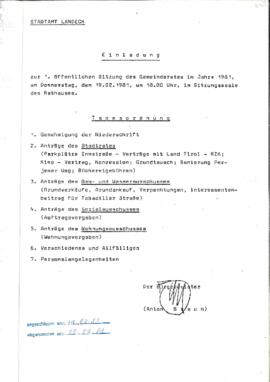 Gemeinderatsprotokoll 1/81