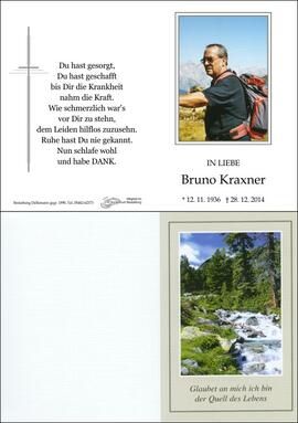 Sterbebild Kraxner Bruno