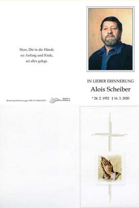 Sterbebild Scheiber Alois