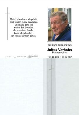 Sterbebild Vorhofer Julius