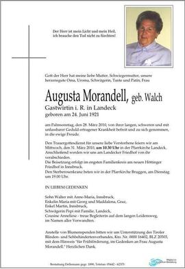 Sterbebild Morandelli Augusta