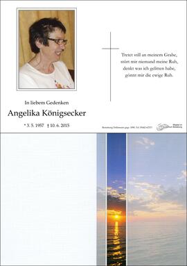 Sterbebild Königsecker Angelika