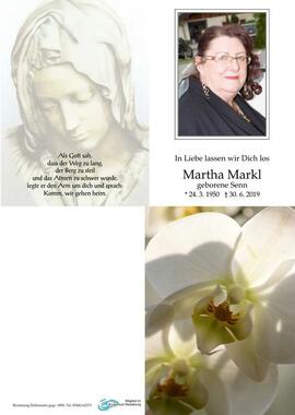 Sterbebild Markl Martha