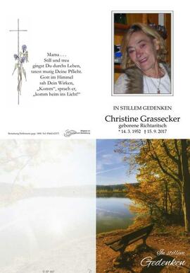 Sterbebild Grassecker Christine