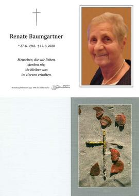 Sterbebild Baumgartner Renate