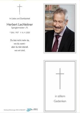 Sterbebild Lechleitner Herbert