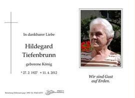 Sterbebild Tiefenbrunn Hildegard