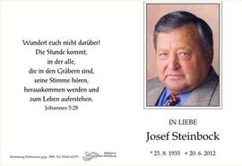 Sterbebild Steinbock Josef