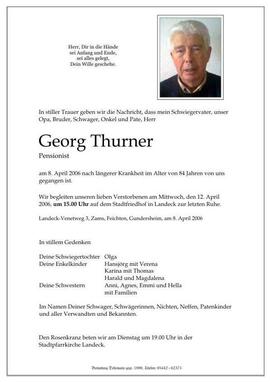 Sterbebild Thurner Georg