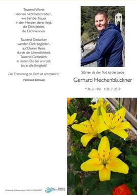 Sterbebild Hechenblauckner Gerhard
