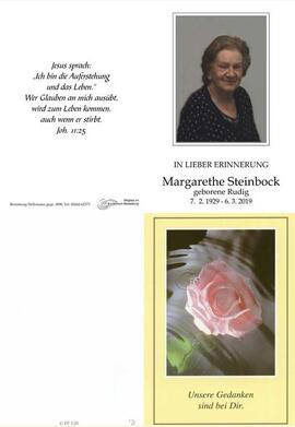 Sterbebild Steinbock Margarethe