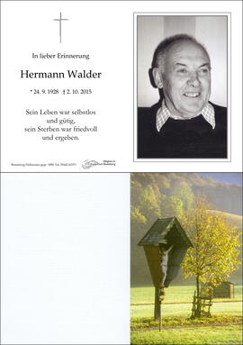 Sterbebild Walder Hermann