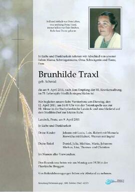 Sterbebild Traxl Brunhilde
