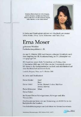 Sterbebild Moser Erna