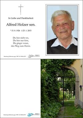 Sterbebild Holzer Alfred