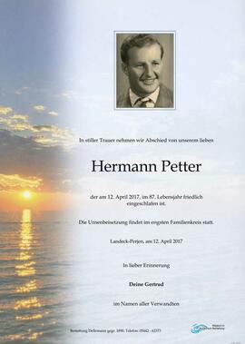 Sterbebild Petter Hermann