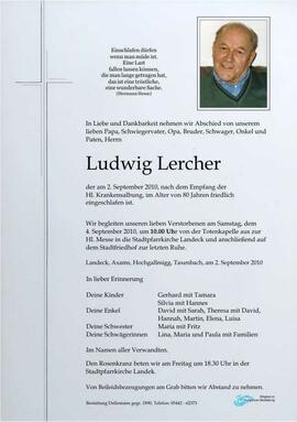 Sterbebild Lercher Ludwig