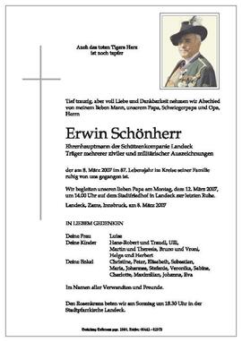 Sterbebild Schönherr Erwin