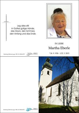 Sterbebild Eberle Martha