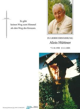 Sterbebild Hüttner Alois