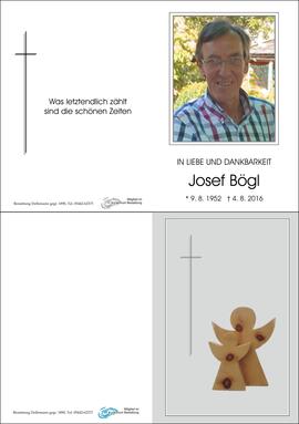 Sterbebild Bögl Josef