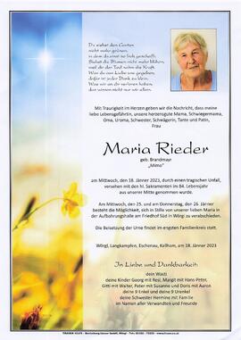 Rieder Maria geb. Brandmayr G