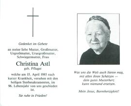 Astl Christina  geb. Pfluger